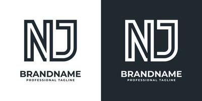 enkel nj monogram logotyp, lämplig för några företag med nj eller jn första. vektor