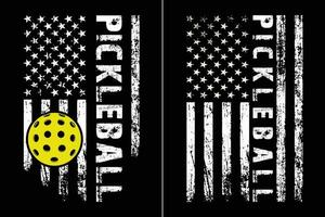 amerikan flagga 4:e av juli pickleball design vektor