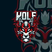 Wolf Masscot Logo Illustration Prämie Vektor