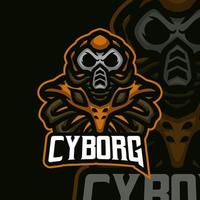 cybog masscot logotyp illustration premie vektor