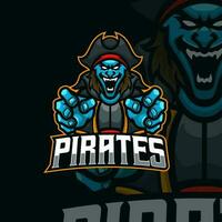 pirater masscot logotyp illustration premie vektor