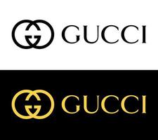Gucci Logo - - Gucci Symbol mit Schrift auf Weiß und schwarz Hintergrund vektor