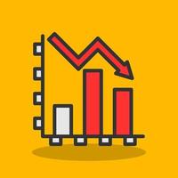 nedgång diagram vektor ikon design