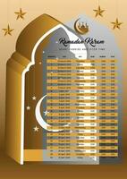 Ramadan Zeit 2023 Kalender Thema Vorlage im Vektor. Kalender, vektor