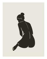 weiblich Zahl Poster. feminin Konzept. abstrakt Körper Kunst Design zum Druck, Wand Dekor, Abdeckung, Hintergrund. vektor