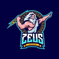 Zeus Gott Esport Logo Design Vektor
