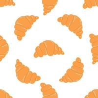 sömlös mönster med croissant. platt vektor bakgrund av bakverk, bageri produkt, mellanmål