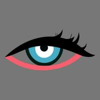 Blau weiblich Auge. Geschäft Karte Idee, Vektor Typografie