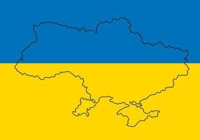 Karte von Ukraine im Gelb und Blau Farben vektor