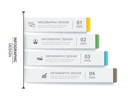 4 Dateninfografiken Registerkarte Papierindexvorlage. Vektor-Illustration abstrakten Hintergrund. vektor