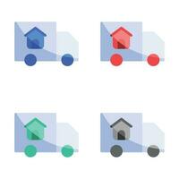 Zuhause Verschiebung Symbol, Haus ziehen um Symbol, Zuhause Transfer Symbol, Zuhause Weiterleitung Symbol, ziehen um zu ein Neu Ort, Haus Mover Vektor Symbole im mehrere Farben