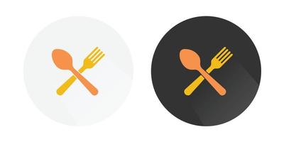 gaffel och sked restaurang ikon, sked och gaffel ikon, bestick ikon, restaurang logotyp färgrik vektor ikoner