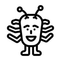 Gesicht Monster- komisch Linie Symbol Vektor Illustration