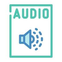 Audio- Datei Format dokumentieren Farbe Symbol Vektor Illustration