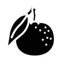 Mandarin Orange Glyphe Symbol Vektor Illustration