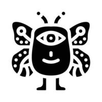 süß Monster- komisch Glyphe Symbol Vektor Illustration