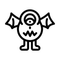 unheimlich Monster- süß Linie Symbol Vektor Illustration