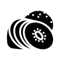 Kiwi Süss Glyphe Symbol Vektor Illustration