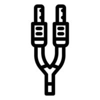 högtalare kabel- tråd linje ikon vektor illustration