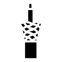 koaxial Kabel Draht Glyphe Symbol Vektor Illustration