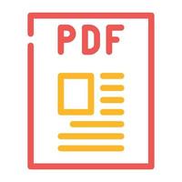 pdf fil formatera dokumentera Färg ikon vektor illustration