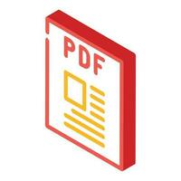 pdf Datei Format dokumentieren isometrisch Symbol Vektor Illustration