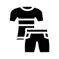 Sportbekleidung Fitness Sport Glyphe Symbol Vektor Illustration