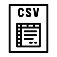 csv Datei Format dokumentieren Linie Symbol Vektor Illustration