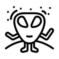 Außerirdischer Monster- komisch Linie Symbol Vektor Illustration
