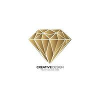 modern Diamant Gold Schmuck abstrakt Logo vektor