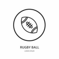Rugby Ball Symbol Illustration Zeichen zum Logo. Lager Vektor. vektor
