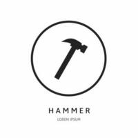 hammare illustration tecken för logotyp. stock vektor. vektor