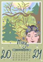 april 2024. kalender a4. vecka börjar på söndag, vektor illustration.