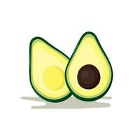 frisch Avocado Hälften isoliert auf ein Weiß Hintergrund. organisch Lebensmittel. eben Stil. Vektor Illustration zum Design.