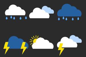 Wetter Symbol Satz. Wetter Symbole zum Netz. Prognose Wetter eben Symbole. Vektor Symbole.