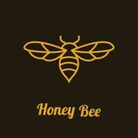 Honigbienen-Logo-Design-Gliederungskonzept-Vektorillustration vektor