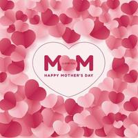 Lycklig mors dag baner med en mjuk rosa bakgrund stänkte med hjärtformade origami symboler i olika nyanser av rosa. lämplig för mode annonser posters flygblad kort och webbplatser. vektor
