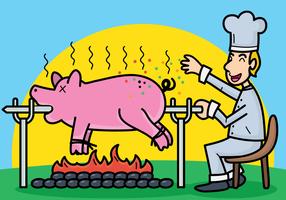 Schweinebraten-Vektor-Illustration vektor