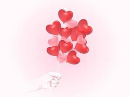 hjärta ballong valentine hand vektor