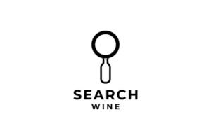 schwarz Weiß Suche Wein Logo vektor