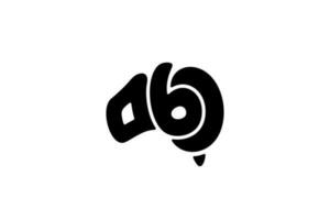 svart vit första brev en b penna pop- logotyp vektor