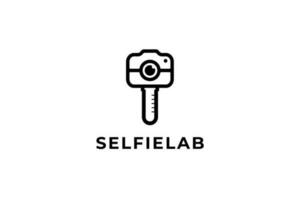 schwarz Weiß Selfie Labor Kamera Logo vektor