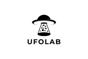 svart vit UFO labb logotyp vektor