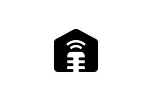 svart vit mic hus nätverk logotyp vektor