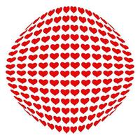 abstrakt rot Herzen 3d gestalten Hintergrund. vektor