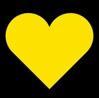 ein enorm Gelb Herz auf schwarz Hintergrund. vektor