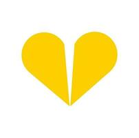 en gul bruten hjärta vektor ikon.