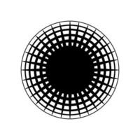 abstrakt cirkulär rader och stor svart punkt mandala. vektor