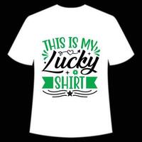 diese ist meine Glücklich Hemd st Patrick's Tag Hemd drucken Vorlage, Glücklich Reize, irisch, jedermann hat ein wenig Glück Typografie Design vektor