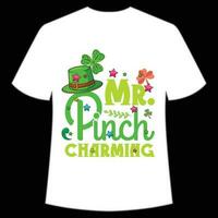 Herr Prise charmant st Patrick's Tag Hemd drucken Vorlage, Glücklich Reize, irisch, jedermann hat ein wenig Glück Typografie Design vektor